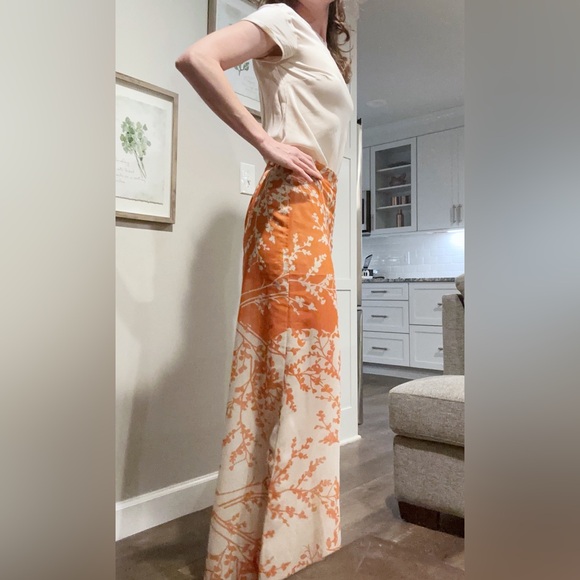 Silvia Tcherassi Benedetto Floral Pant Orange Large - Picture 8 of 10